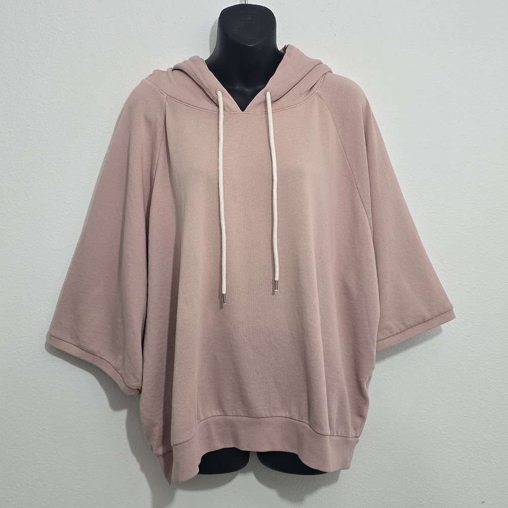 GAP Blush Pink Cropped Boxy Hoodie Sweatshirt Women's XL Tall